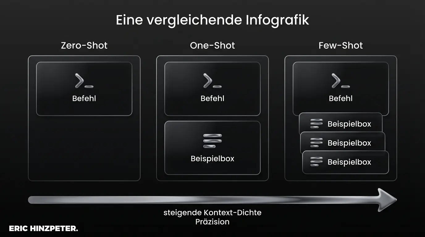 Few Shot Prompting 2 vergleich zero one few shot struktur