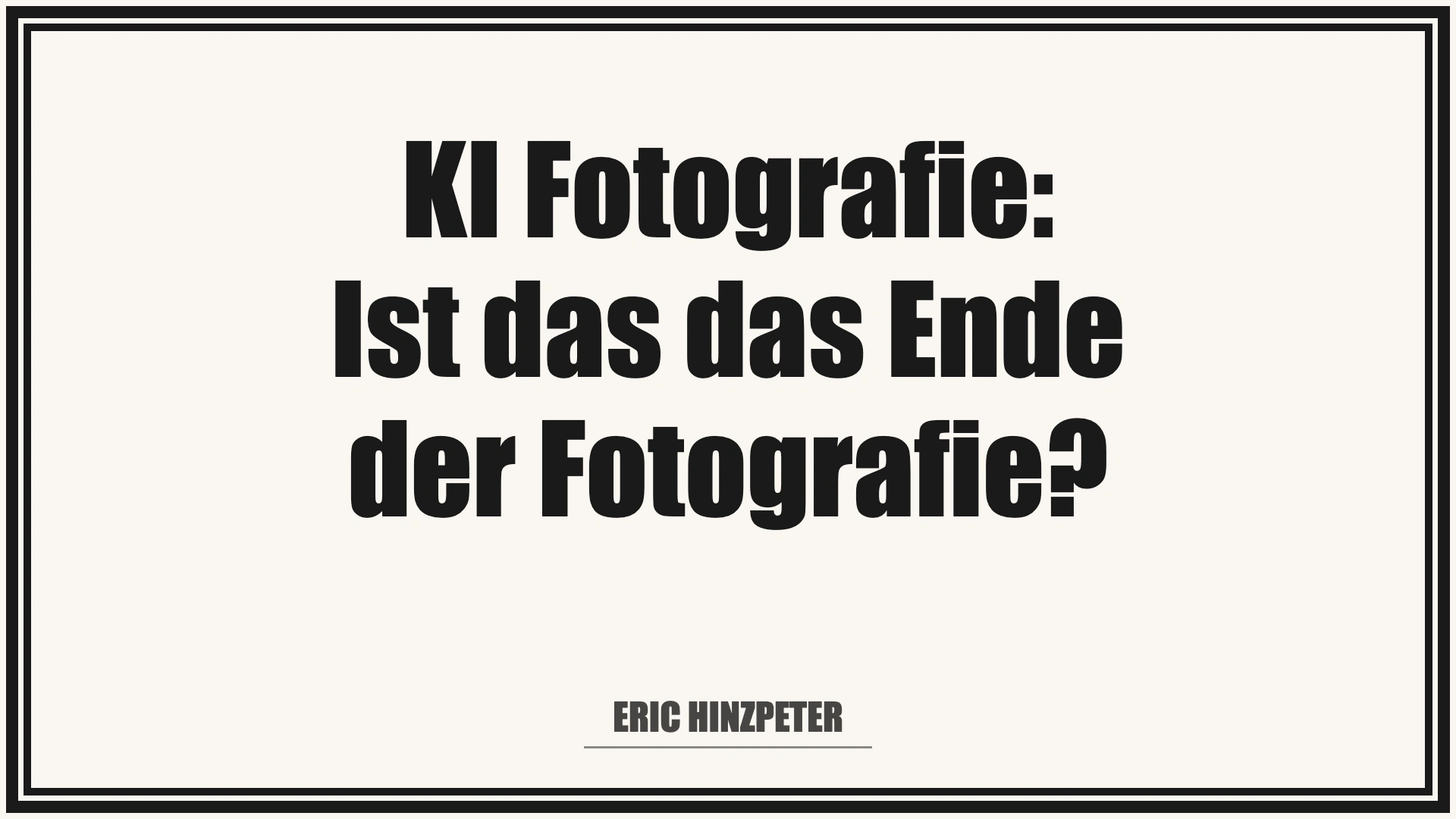 KI Fotografie: Ist das das Ende der Fotografie?